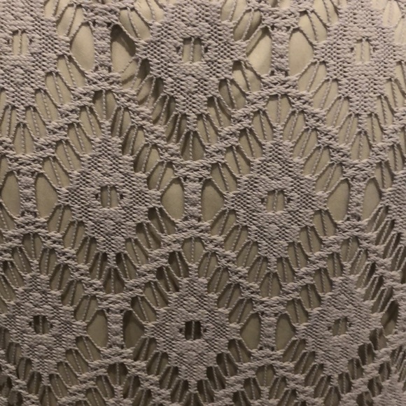 Chico gold maxi macramé dress zip side  sleeveless SZ 2 side slit Vintage gown - Picture 7 of 9